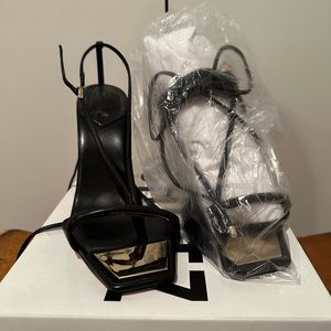 SCHUTZ VIKKI LEATHER LACE UP STILETTO